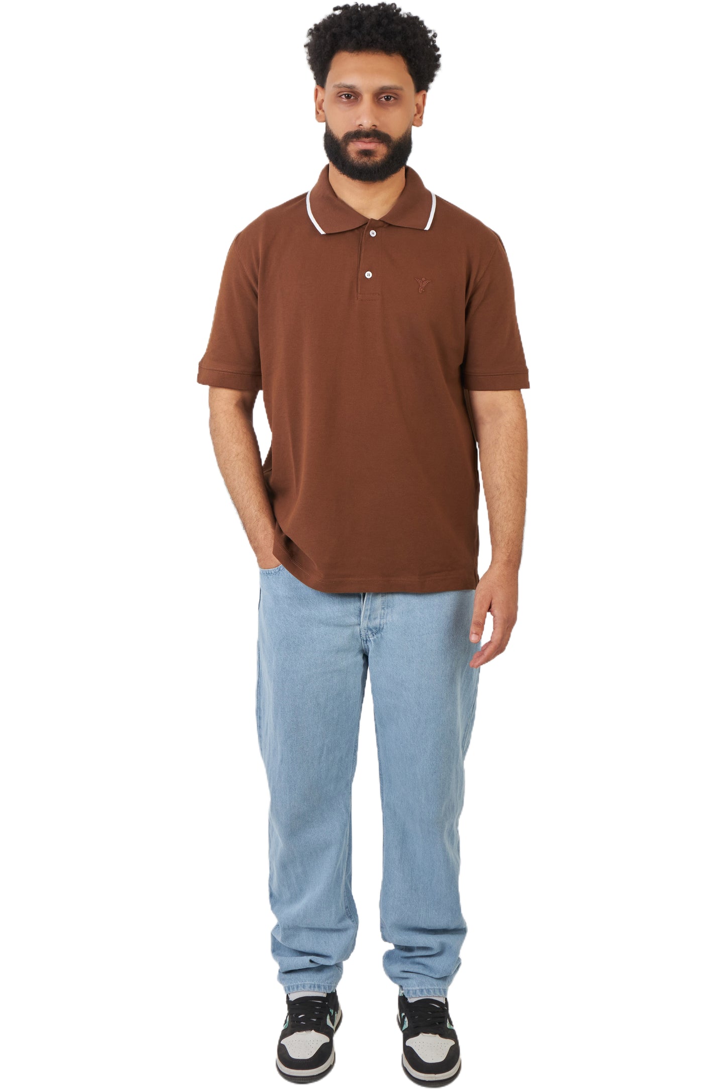 brown design polo shirt