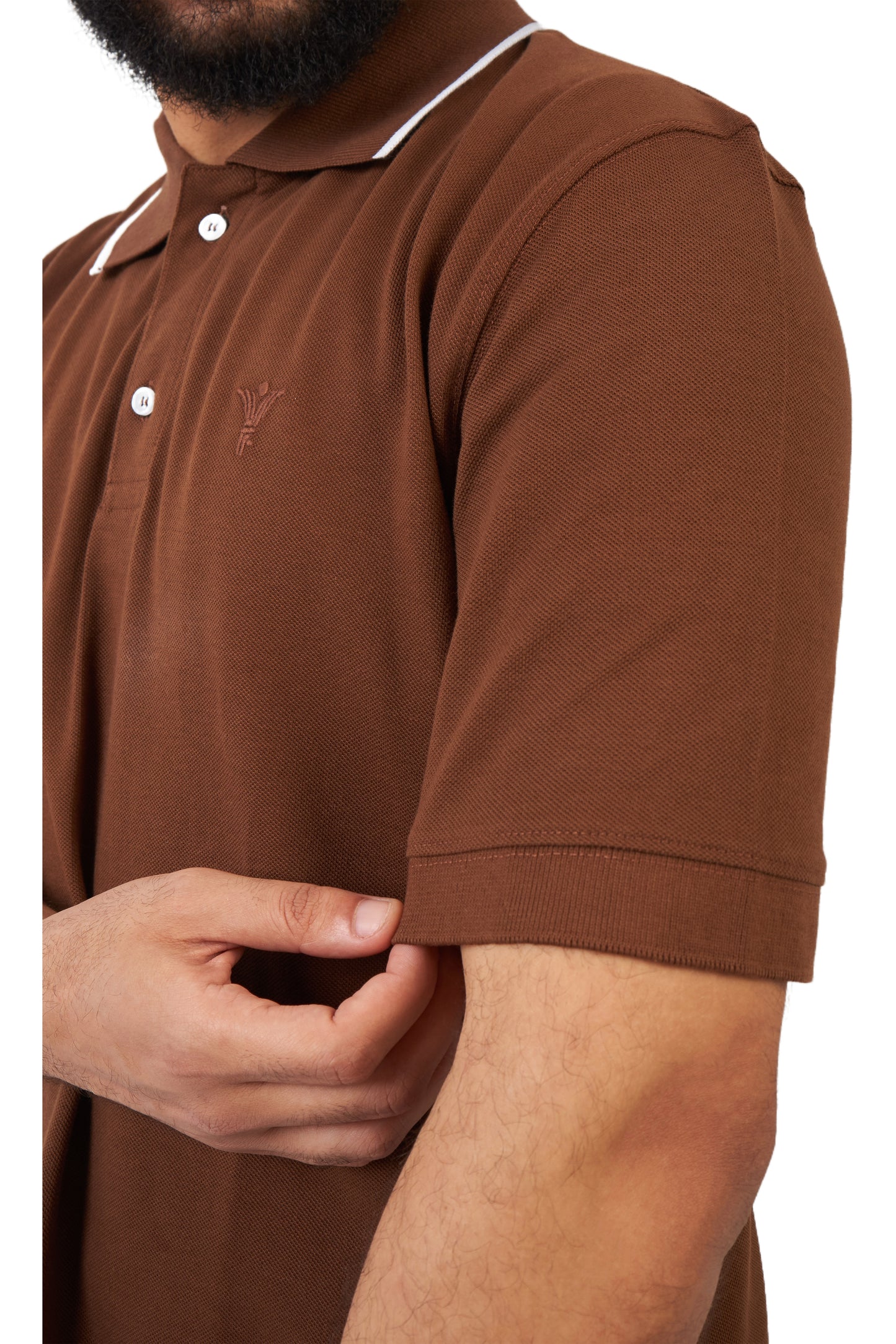 brown design polo shirt