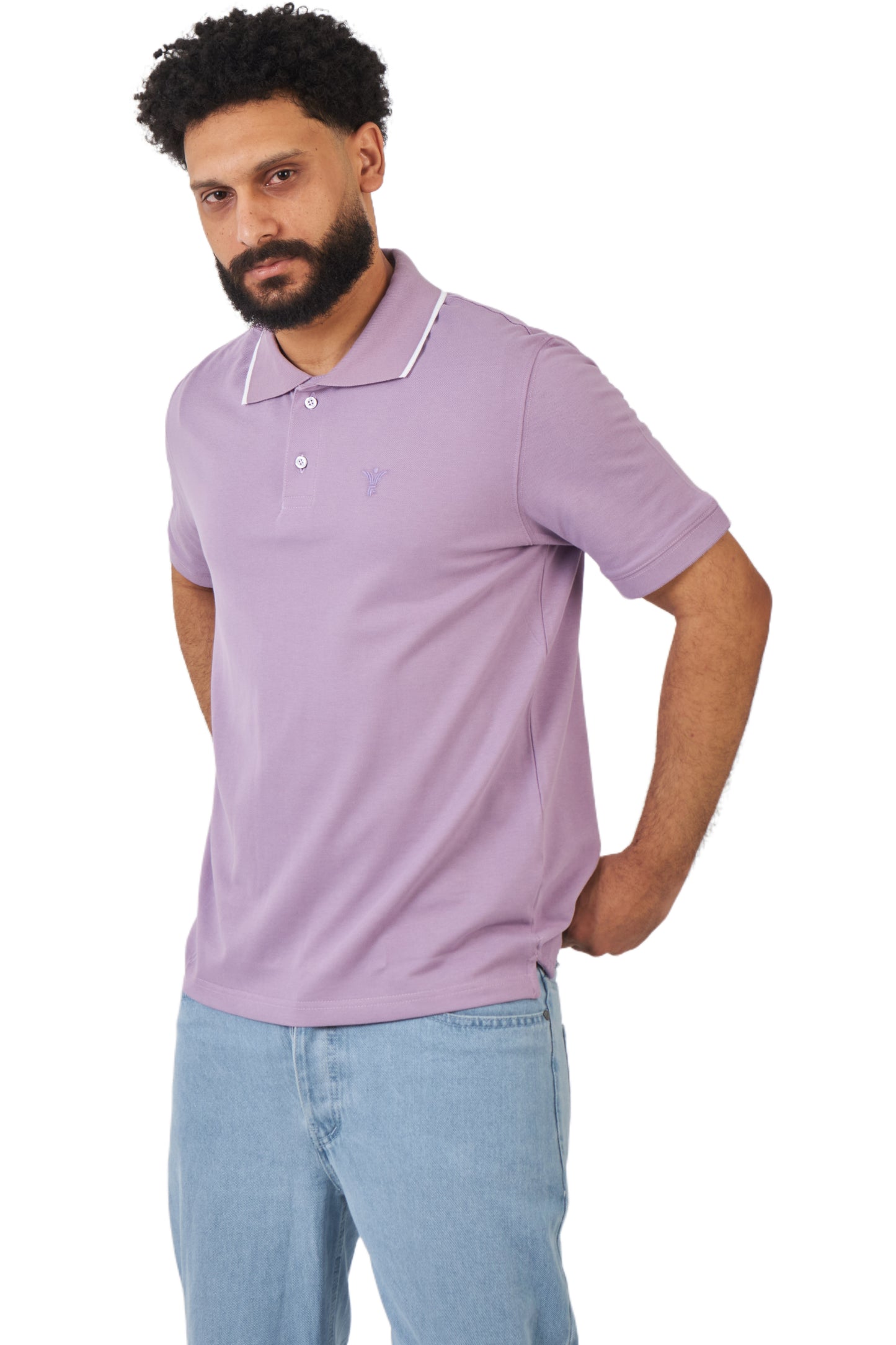 lavender design polo shirt