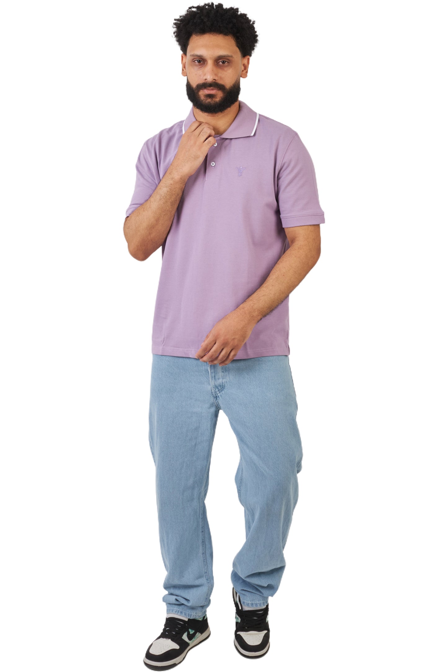 lavender design polo shirt