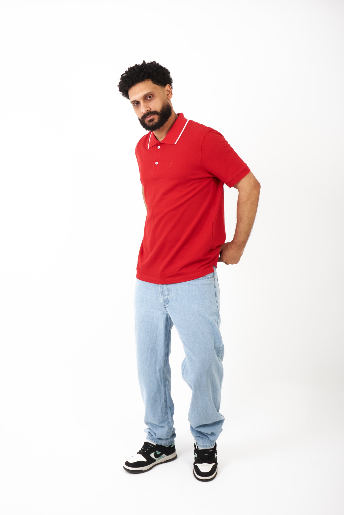 orange design polo shirt