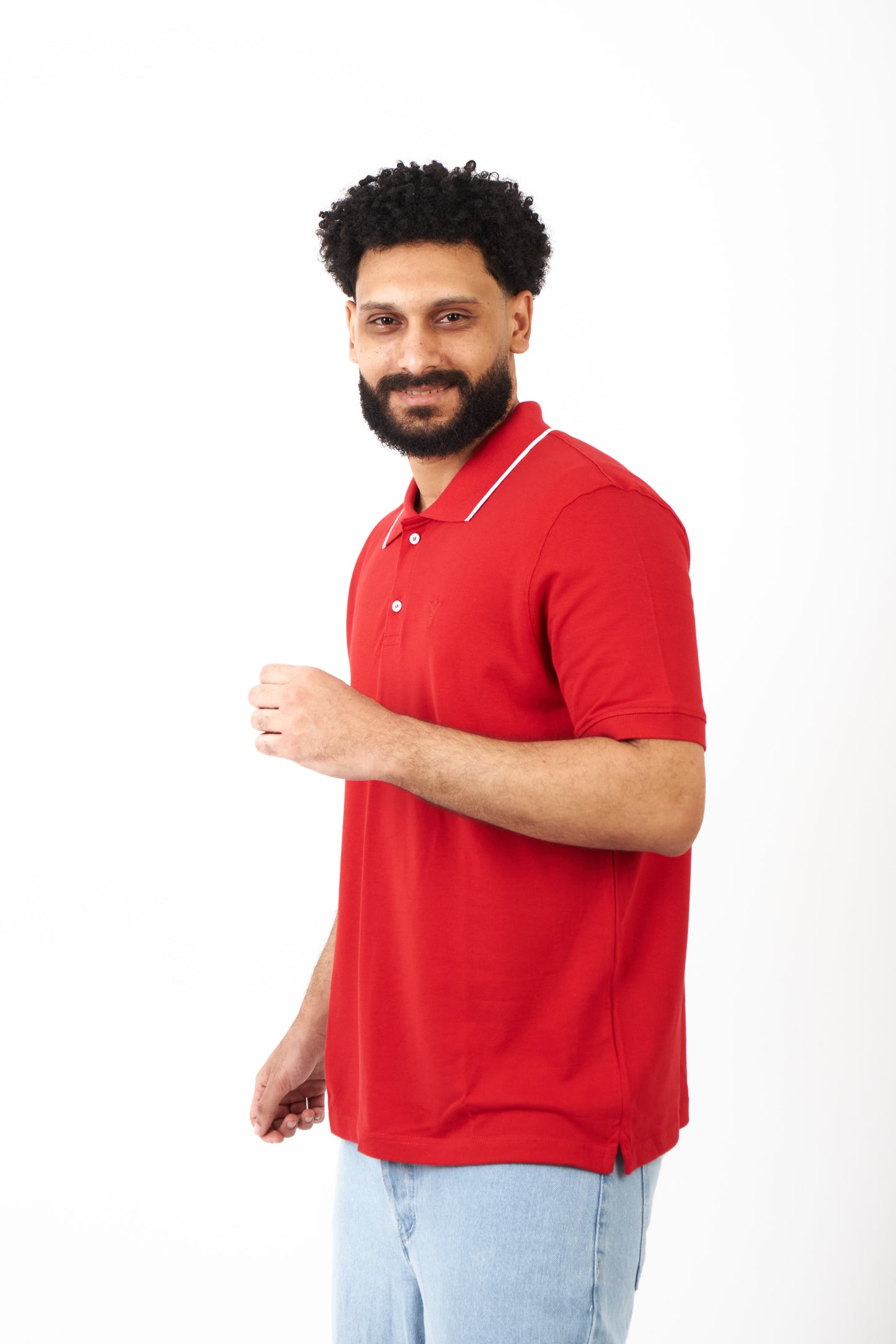 orange design polo shirt