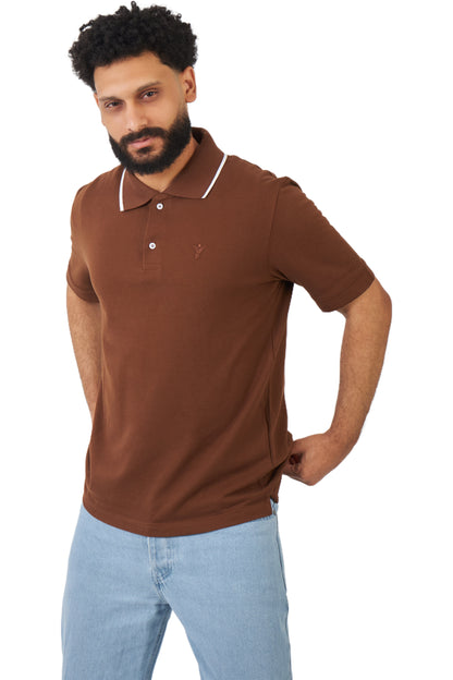 brown design polo shirt