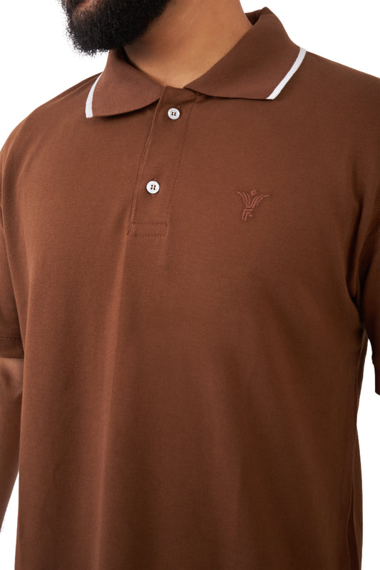 brown design polo shirt