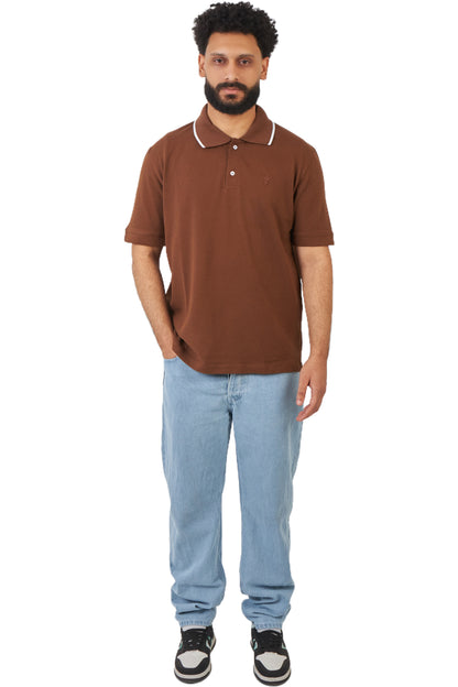 brown design polo shirt