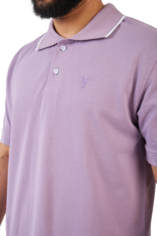 lavender design polo shirt