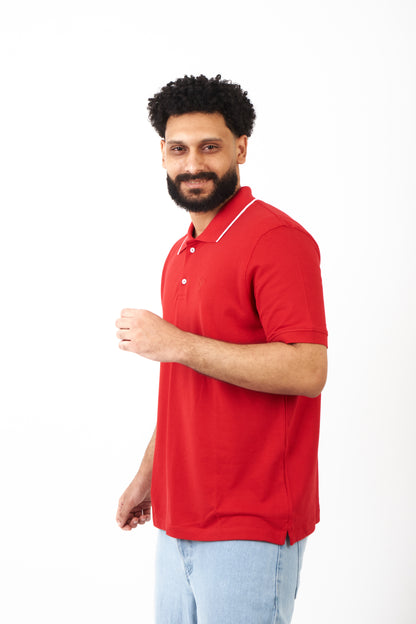 orange design polo shirt